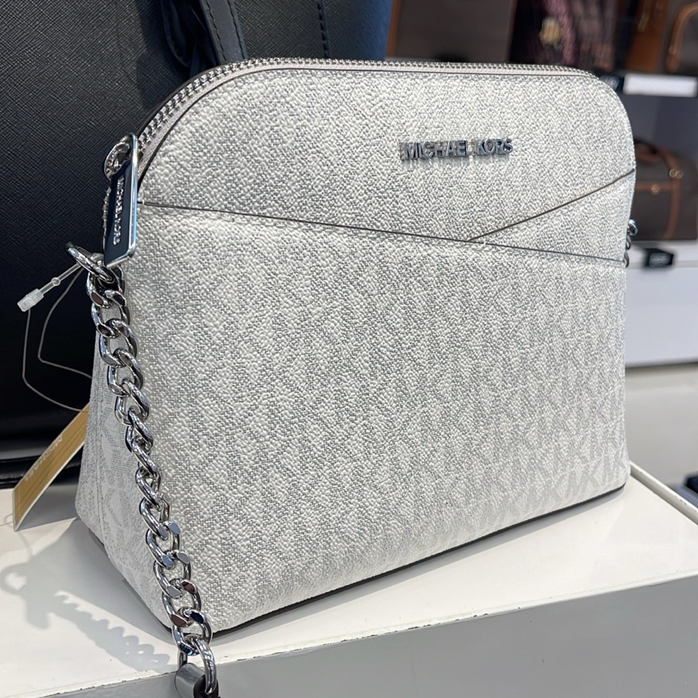 Michael Kors Jet Set Travel Medium Signature Logo Dome Crossbody Satchel NWT - Picture 5 of 16